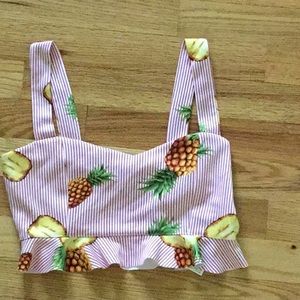 Ruffle pineapple crop top